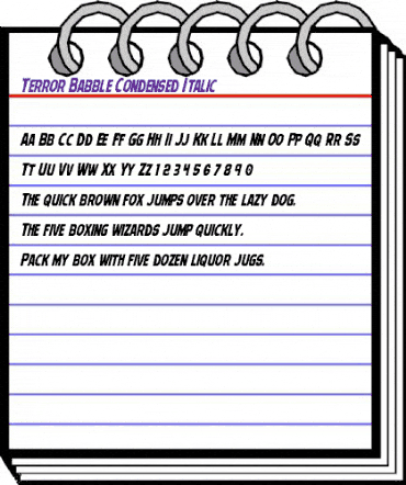 Terror Babble Condensed Italic Condensed Italic animated font preview