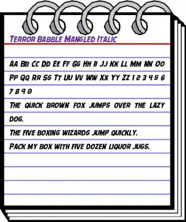 Terror Babble Mangled Italic Italic animated font preview Terror Babble Mangled Italic Italic animated font preview