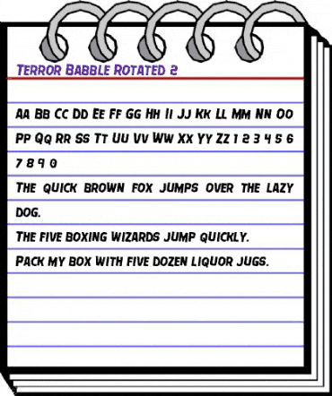 Terror Babble Rotated 2 Regular animated font preview