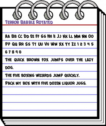 Terror Babble Rotated Regular animated font preview Terror Babble Rotated Regular animated font preview