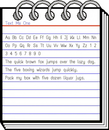 Text Me One Regular animated font preview