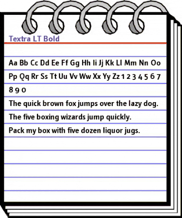 Textra LT Book Bold animated font preview Textra LT Book Bold animated font preview