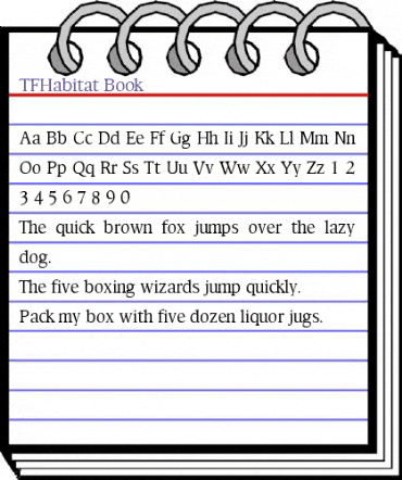 TFHabitat Book animated font preview