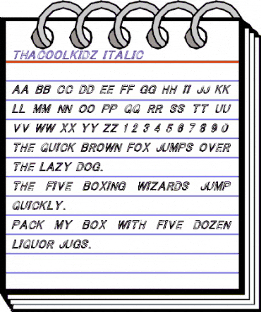 Tha Cool Kidz Italic animated font preview