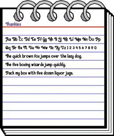 Thankies Regular animated font preview