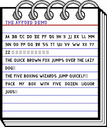 THE AFFORD DEMO Regular animated font preview