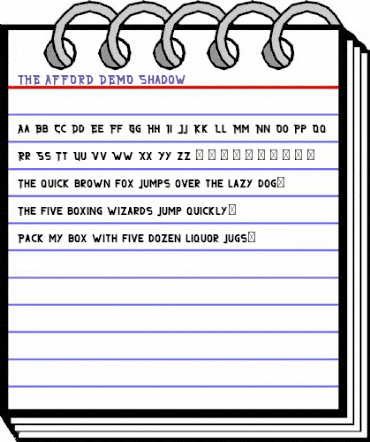 THE AFFORD DEMO Shadow Regular animated font preview THE AFFORD DEMO Shadow Regular animated font preview