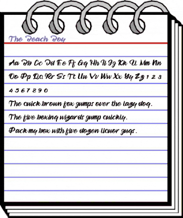 The Beach Boy Regular animated font preview