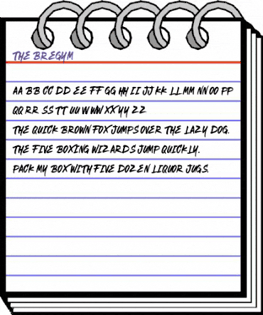 The Bregym Regular animated font preview