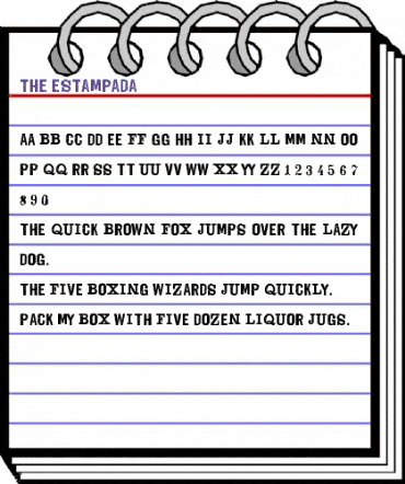 The Estampada Regular animated font preview The Estampada Regular animated font preview