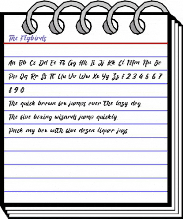 The Flybirds Regular animated font preview