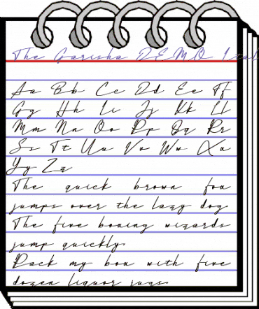 The Garisha DEMO Italic animated font preview