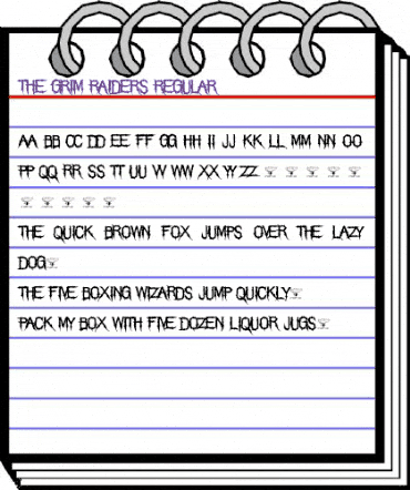 The Grim Raiders Regular animated font preview