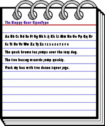 The Happy Bear Regular animated font preview