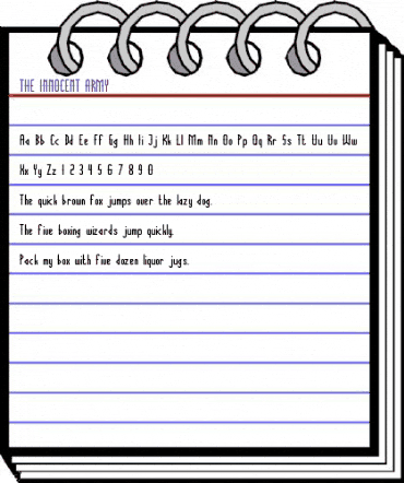 THE INNOCENT ARMY Regular animated font preview THE INNOCENT ARMY Regular animated font preview