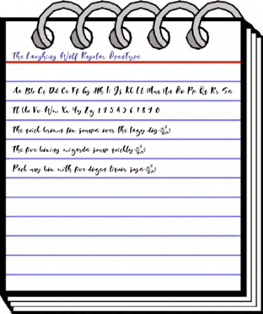 The Laughing Wolf. Regular animated font preview The Laughing Wolf. Regular animated font preview