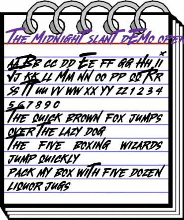 The Midnight (Slant) DEMO Regular animated font preview The Midnight (Slant) DEMO Regular animated font preview
