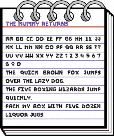 The Mummy Returns Regular animated font preview The Mummy Returns Regular animated font preview