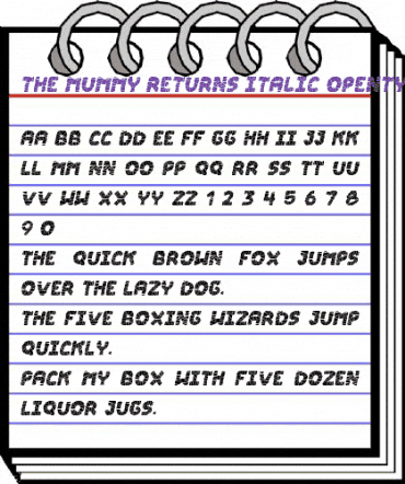 The Mummy Returns Italic animated font preview The Mummy Returns Italic animated font preview