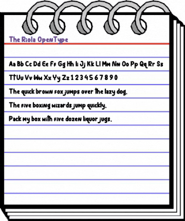 The Riola Regular animated font preview