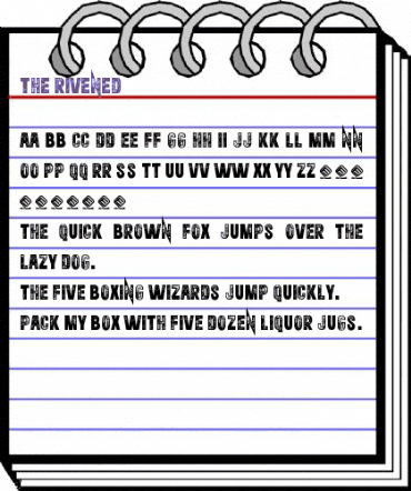 The Rivened Regular animated font preview