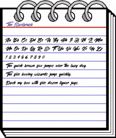 The Saxibrush Regular animated font preview