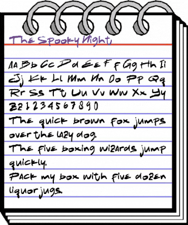 The Spooky Night Regular animated font preview
