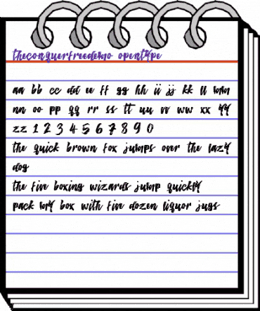 The Conquer Free Demo Regular animated font preview The Conquer Free Demo Regular animated font preview