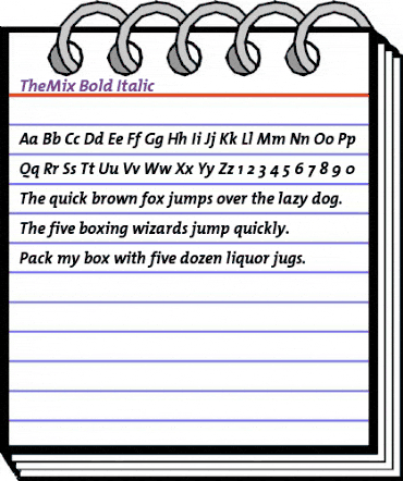 The Mix Bold- Italic animated font preview