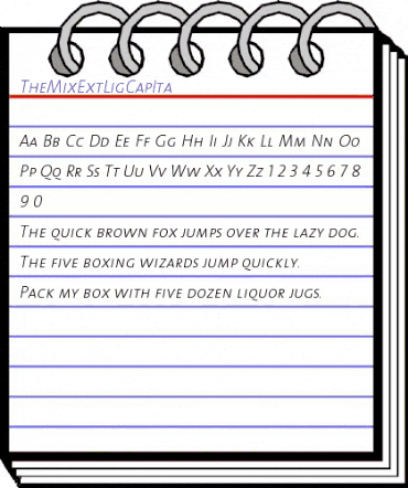 TheMixExtLigCapIta Regular animated font preview
