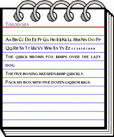 Theodora Regular animated font preview Theodora Regular animated font preview