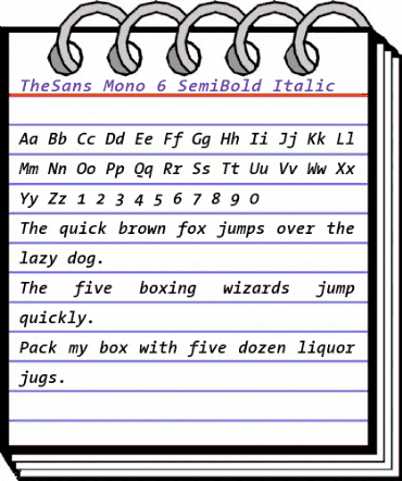 TheSans Mono SemiBold Italic animated font preview