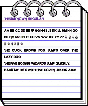 The Unknown Regular animated font preview The Unknown Regular animated font preview