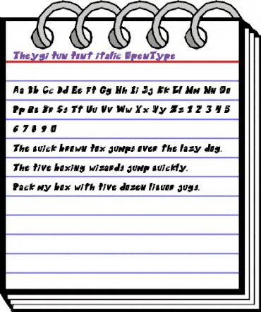 THEYGI Italic animated font preview