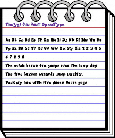 THEYGI Regular animated font preview