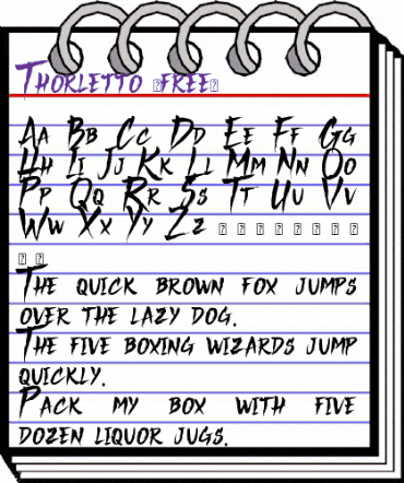 Thorletto (free) Regular animated font preview