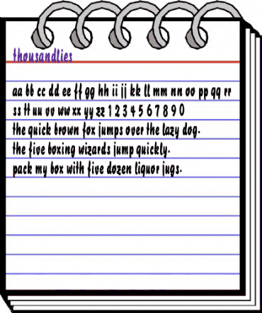 ThousandLies Regular animated font preview ThousandLies Regular animated font preview