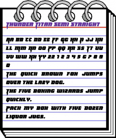 Thunder Titan Semi-Straight Regular animated font preview