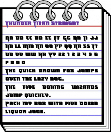 Thunder Titan Straight Regular animated font preview
