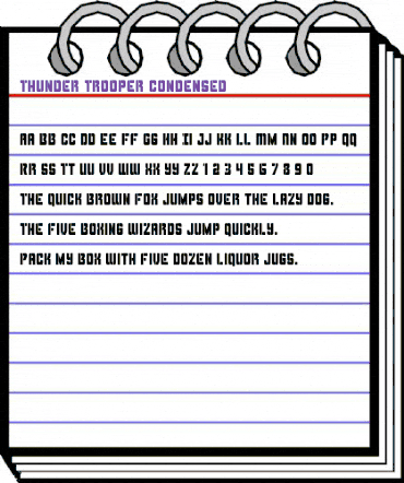 Thunder Trooper Condensed Condensed animated font preview Thunder Trooper Condensed Condensed animated font preview