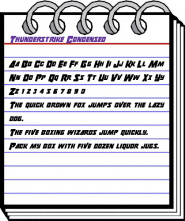 Thunderstrike Condensed Condensed animated font preview Thunderstrike Condensed Condensed animated font preview