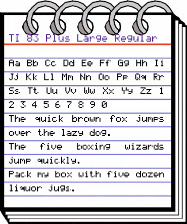 TI-83 Plus Large Regular animated font preview