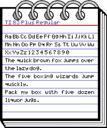 TI-83 Plus Regular animated font preview TI-83 Plus Regular animated font preview