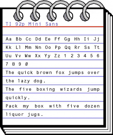 TI-92p Mini Sans Normal animated font preview