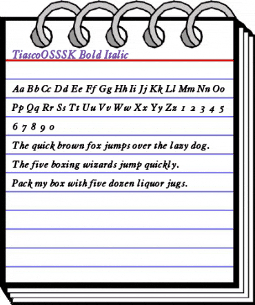 TiascoOSSSK Bold Italic animated font preview