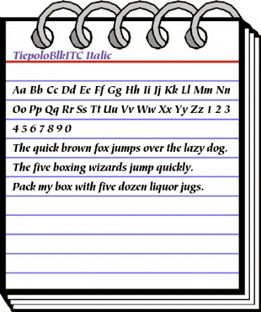 TiepoloBlkITC Italic animated font preview TiepoloBlkITC Italic animated font preview