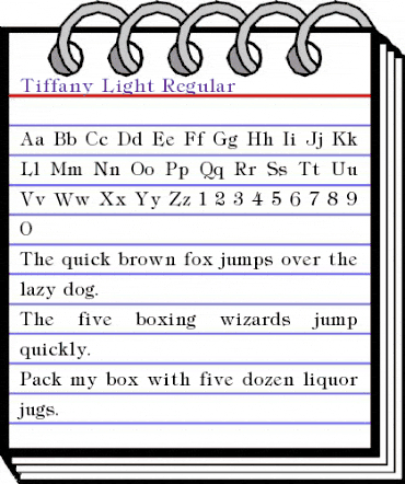Tiffany Light Regular animated font preview