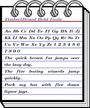 TimbrelBroad Bold Italic animated font preview TimbrelBroad Bold Italic animated font preview