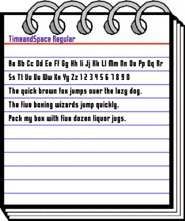 Time and Space Regular animated font preview