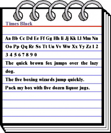 Times-Black Regular animated font preview